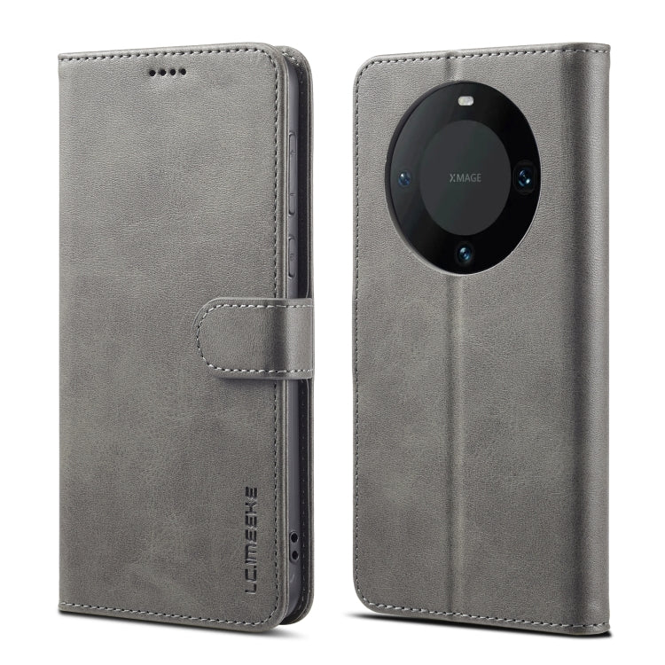 For Honor X50 LC.IMEEKE Calf Texture Leather Phone Case(Grey) - Honor Cases by LC.IMEEKE | Online Shopping UK | buy2fix