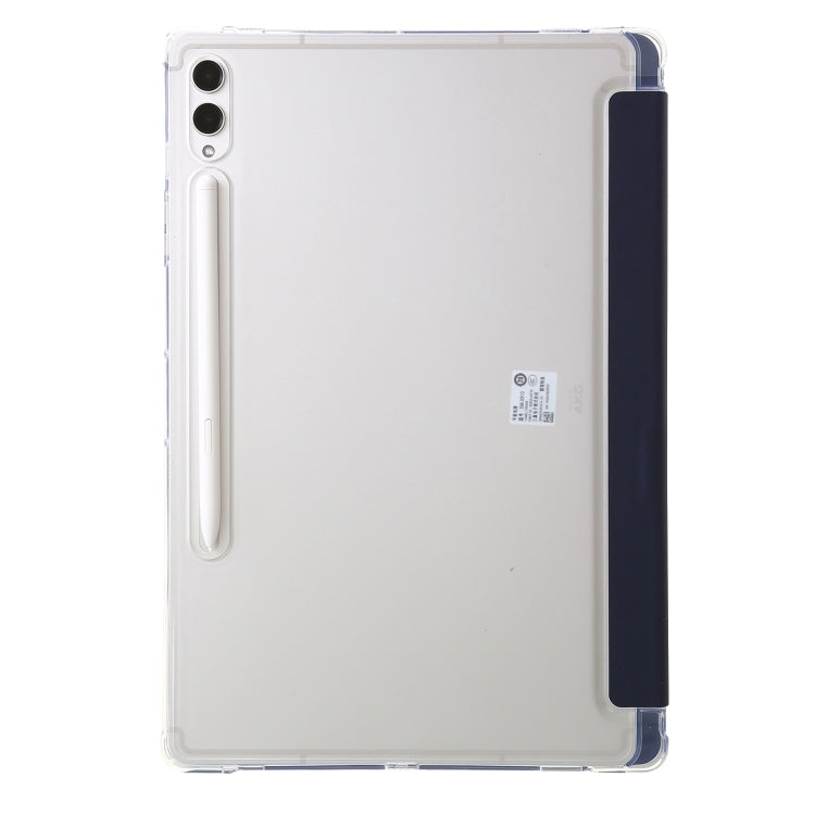 For Samsung Galaxy Tab S9 Clear Acrylic Deformation Leather Tablet Case(Dark Blue) - Galaxy Tab S9 Cases by buy2fix | Online Shopping UK | buy2fix