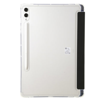 For Samsung Galaxy Tab S9+ Clear Acrylic Deformation Leather Tablet Case(Black) - Galaxy Tab S9+ Cases by buy2fix | Online Shopping UK | buy2fix