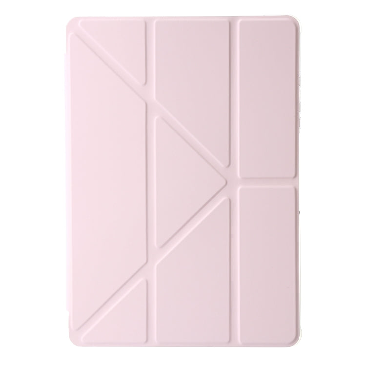 For Samsung Galaxy Tab A9 Clear Acrylic Deformation Leather Tablet Case(Pink) - Galaxy Tab A9 by buy2fix | Online Shopping UK | buy2fix