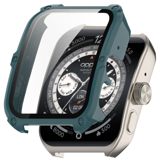 For OPPO Watch 4 Pro PC + Tempered Film Integrated Watch Protective Case(Pine Green) -  by buy2fix | Online Shopping UK | buy2fix