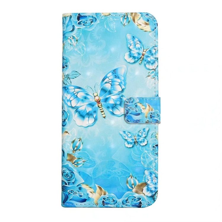 For iPhone 16 Plus Oil Embossed 3D Drawing Leather Phone Case(Blue Butterflies) - iPhone 16 Plus Cases by buy2fix | Online Shopping UK | buy2fix