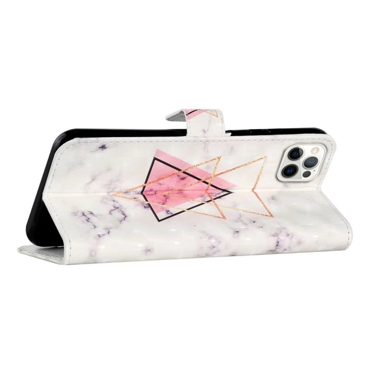 For iPhone 16 Pro Max Oil Embossed 3D Drawing Leather Phone Case(Triangular Marble) - iPhone 16 Pro Max Cases by buy2fix | Online Shopping UK | buy2fix