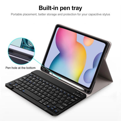 For Samsung Galaxy Tab A9+ Square Cap Bluetooth Keyboard Leather Case with Pen Slot(Dark Blue) - Samsung Keyboard by buy2fix | Online Shopping UK | buy2fix