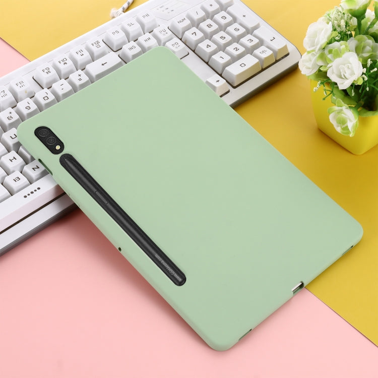 For Samsung Galaxy Tab S9 Pure Color Liquid Silicone Shockproof Tablet Case(Green) - Galaxy Tab S9 Cases by buy2fix | Online Shopping UK | buy2fix