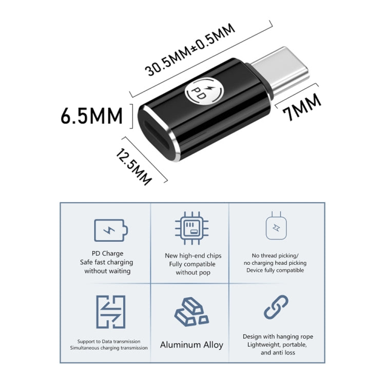 PD27W USB-C / Type-C to 8 Pin Adapter(Gray) - Converter & Adapter by buy2fix | Online Shopping UK | buy2fix