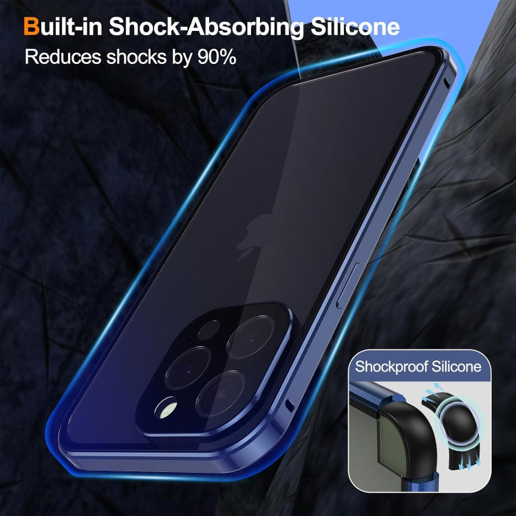 For iPhone 15 Plus Anti-peeping Magnetic Double-sided Tempered Glass Phone Case(Grey) - iPhone 15 Plus Cases by buy2fix | Online Shopping UK | buy2fix