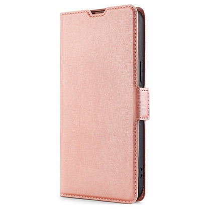 For Motorola Moto G Play 4G 2024 Ultra-thin Voltage Side Buckle Horizontal Flip Leather Phone Case(Rose Gold) - Motorola Cases by buy2fix | Online Shopping UK | buy2fix