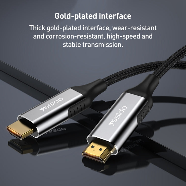 Yesido HM11 1.8m HDMI Male to HDMI Male 8K UHD Extension Cable(Black) - Cable by Yesido | Online Shopping UK | buy2fix