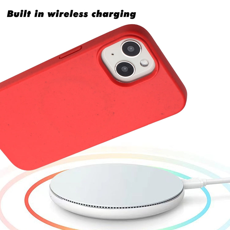 For iPhone 15 Plus Wheat MagSafe Magnetic Straw Material + TPU Phone Case(Red) - iPhone 15 Plus Cases by buy2fix | Online Shopping UK | buy2fix