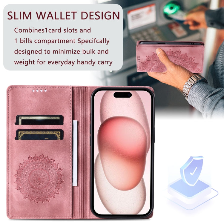 For iPhone 16 Pro Max Totem Embossed Magnetic Leather Phone Case(Rose Gold) - iPhone 16 Pro Max Cases by buy2fix | Online Shopping UK | buy2fix