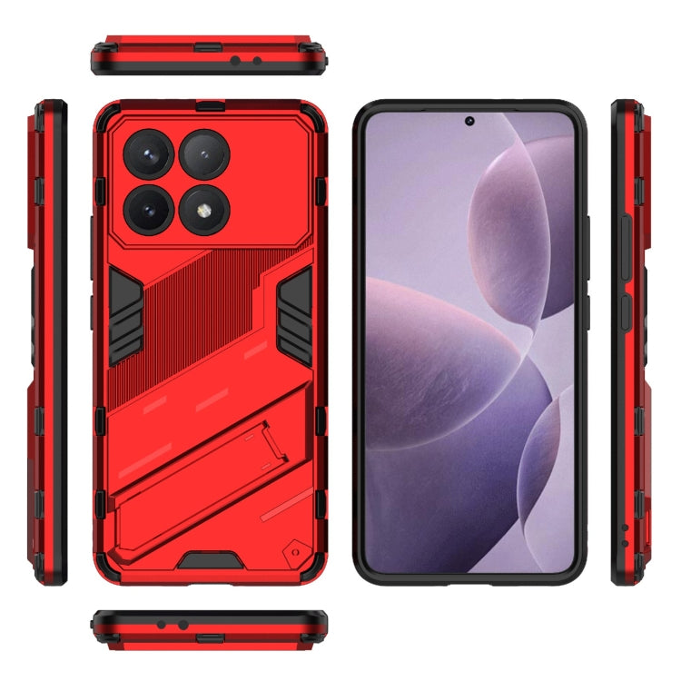 For Xiaomi Redmi K70 5G Punk Armor 2 in 1 PC + TPU Phone Case with Holder(Red) - K70 Cases by buy2fix | Online Shopping UK | buy2fix