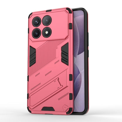 For Xiaomi Redmi K70 5G Punk Armor 2 in 1 PC + TPU Phone Case with Holder(Light Red) - K70 Cases by buy2fix | Online Shopping UK | buy2fix