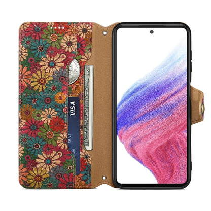 For Samsung Galaxy S23+ Denior Flower Language Series Cork Fabric Oil Edge Leather Phone Case(Spring) - Galaxy S23+ 5G Cases by Denior | Online Shopping UK | buy2fix