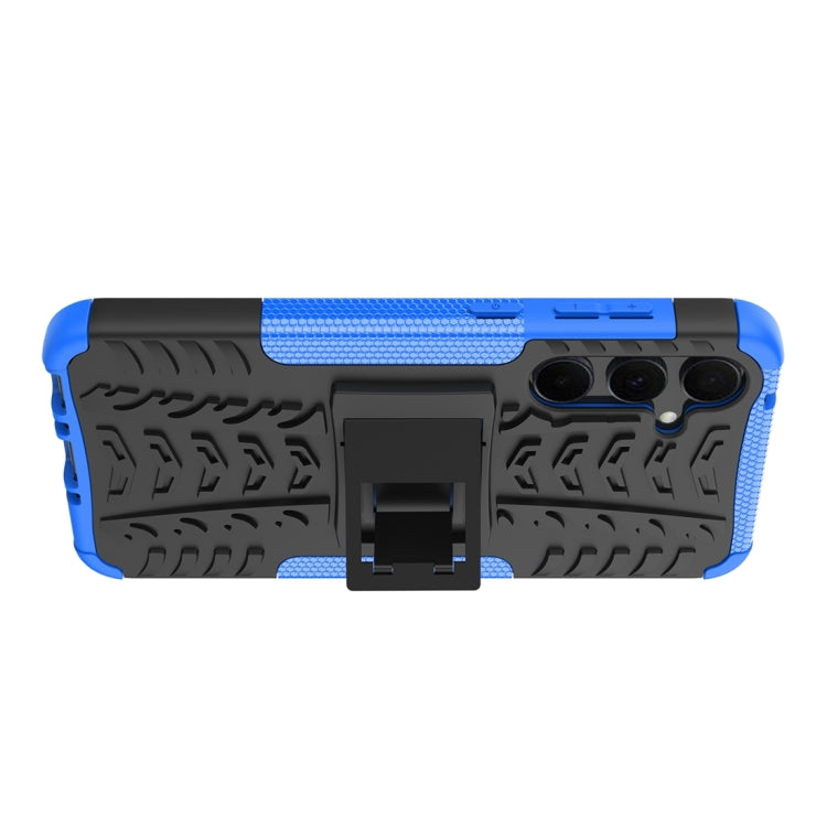 For Samsung Galaxy A35 5G Tire Texture TPU + PC Phone Case with Holder(Blue) - Galaxy Phone Cases by buy2fix | Online Shopping UK | buy2fix