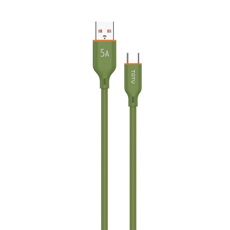TOTU CB-6-T 25W USB to USB-C / Type-C Silicone Data Cable, Length: 1m(Green) - USB-C & Type-C Cable by TOTUDESIGN | Online Shopping UK | buy2fix