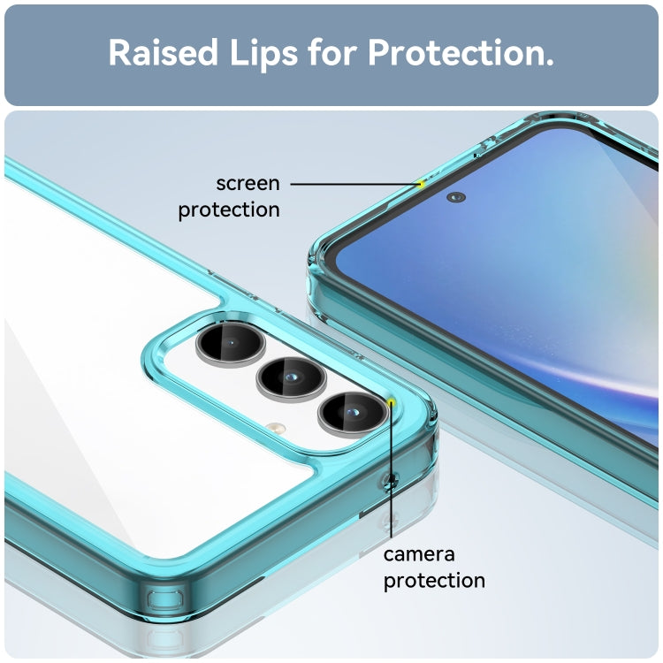 For Samsung Galaxy A35 Colorful Series Acrylic Hybrid TPU Phone Case(Transparent Blue) - Galaxy Phone Cases by buy2fix | Online Shopping UK | buy2fix