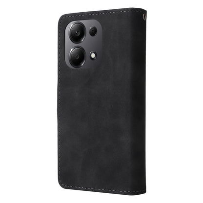 For Xiaomi Redmi Note 13 Pro 4G Multifunctional Frosted Zipper Wallet Leather Phone Case(Black) - Note 13 Pro Cases by buy2fix | Online Shopping UK | buy2fix