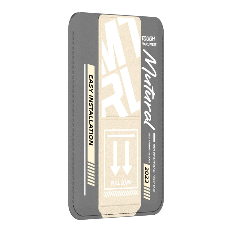 For iPhone 15 Pro Max mutural Chuncai Series Magnetic Holder Card Slot(Grey Cream Yellow) - iPhone 15 Pro Max Cases by Mutural | Online Shopping UK | buy2fix