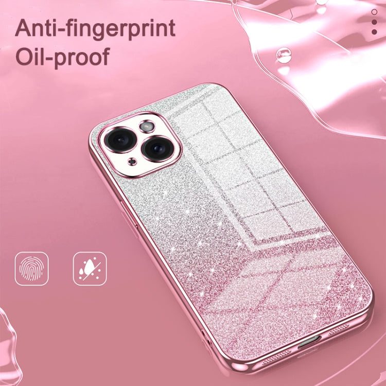 For iPhone 16 Pro Max Gradient Glitter Powder Electroplated Phone Case(Silver) - iPhone 16 Pro Max Cases by buy2fix | Online Shopping UK | buy2fix