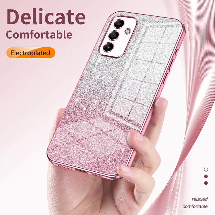 For Samsung Galaxy S21+ 5G Gradient Glitter Powder Electroplated Phone Case(Transparent) - Galaxy S21+ 5G Cases by buy2fix | Online Shopping UK | buy2fix