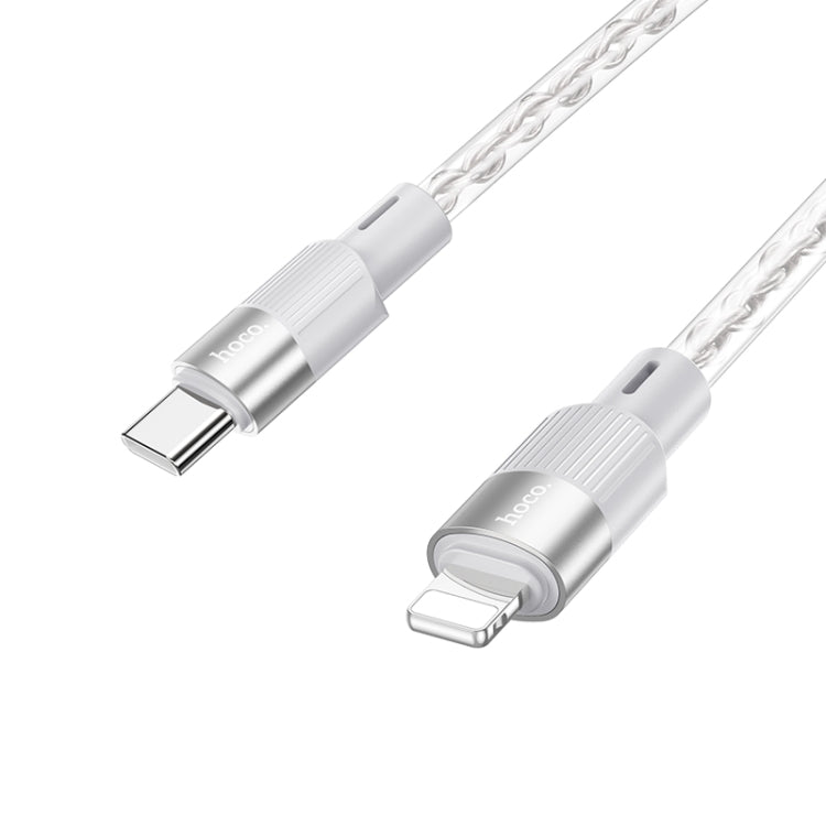 hoco X99 Crystal Junction PD 20W USB-C / Type-C to 8 Pin Silicone Charging Data Cable, Length:1m(Grey) - 2 in 1 Cable by hoco | Online Shopping UK | buy2fix