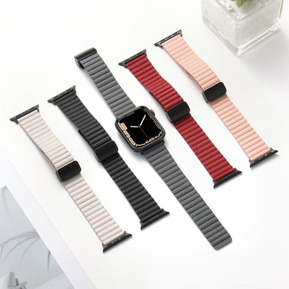 For Apple Watch Series 3 42mm Water Ripple Magnetic Folding Buckle Watch Band, Style: Bold Version(Starlight Color) - Watch Bands by buy2fix | Online Shopping UK | buy2fix