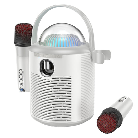 hoco BS59 Pearlescent Wireless Karaoke Bluetooth Speaker with Dual Mic(Grey) - Desktop Speaker by hoco | Online Shopping UK | buy2fix