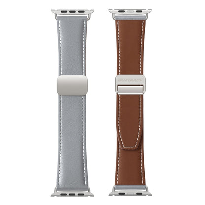 For Apple Watch Series 6 40mm DUX DUCIS YA Series Magnetic Buckle Genuine Leather Watch Band(Grey) - Watch Bands by DUX DUCIS | Online Shopping UK | buy2fix