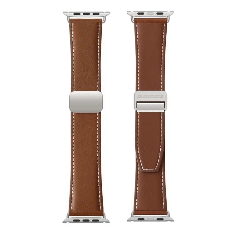 For Apple Watch Series 5 40mm DUX DUCIS YA Series Magnetic Buckle Genuine Leather Watch Band(Brown) - Watch Bands by DUX DUCIS | Online Shopping UK | buy2fix