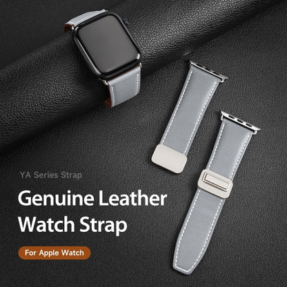 For Apple Watch Series 5 40mm DUX DUCIS YA Series Magnetic Buckle Genuine Leather Watch Band(Grey) - Watch Bands by DUX DUCIS | Online Shopping UK | buy2fix