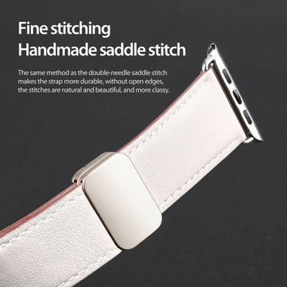 For Apple Watch Series 2 42mm DUX DUCIS YA Series Magnetic Buckle Genuine Leather Watch Band(White) - Watch Bands by DUX DUCIS | Online Shopping UK | buy2fix