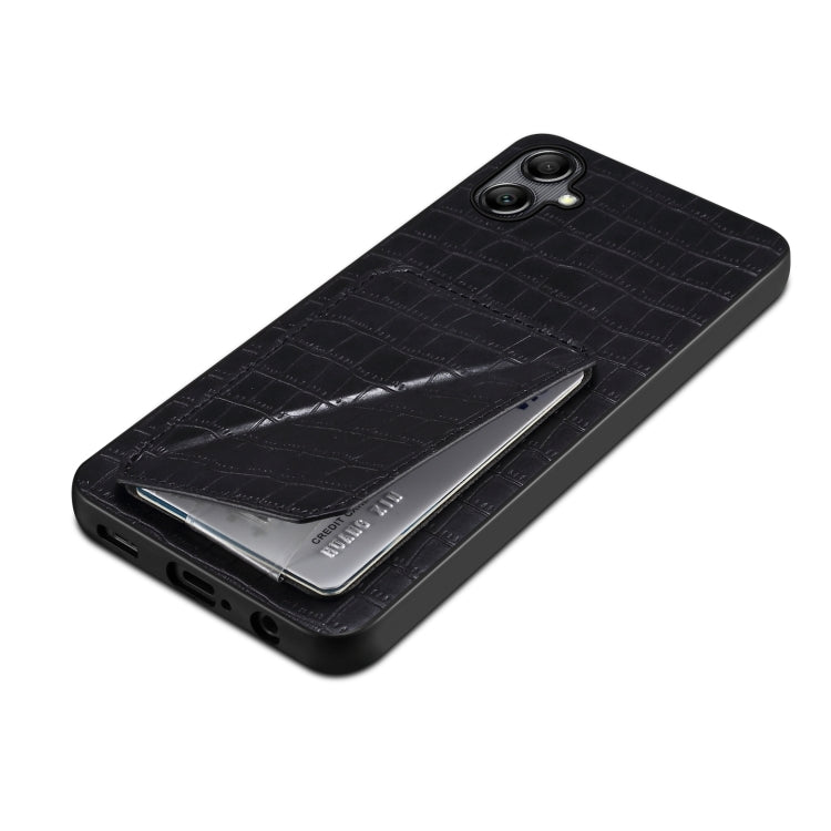 For Samsung Galaxy A32 5G Denior Imitation Crocodile Leather Back Phone Case with Holder(Black) - Galaxy Phone Cases by Denior | Online Shopping UK | buy2fix