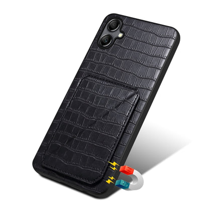 For Samsung Galaxy A54 5G Denior Imitation Crocodile Leather Back Phone Case with Holder(Black) - Galaxy Phone Cases by Denior | Online Shopping UK | buy2fix