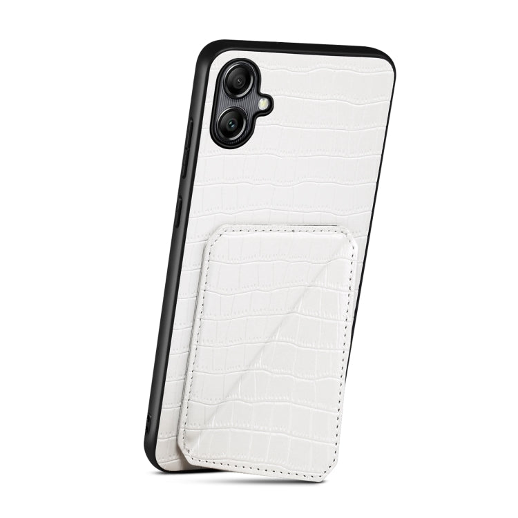 For Samsung Galaxy A54 5G Denior Imitation Crocodile Leather Back Phone Case with Holder(White) - Galaxy Phone Cases by Denior | Online Shopping UK | buy2fix