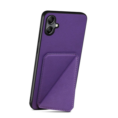 For Samsung Galaxy A20s Denior Imitation Calf Leather Back Phone Case with Holder(Purple) - Galaxy Phone Cases by Denior | Online Shopping UK | buy2fix