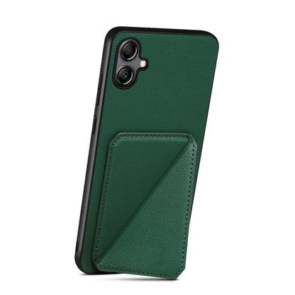 For Samsung Galaxy A22 5G Denior Imitation Calf Leather Back Phone Case with Holder(Green) - Galaxy Phone Cases by Denior | Online Shopping UK | buy2fix