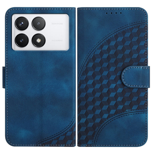 For Xiaomi Redmi K70 YX0060 Elephant Head Embossed Phone Leather Case with Lanyard(Royal Blue) - K70 Cases by buy2fix | Online Shopping UK | buy2fix