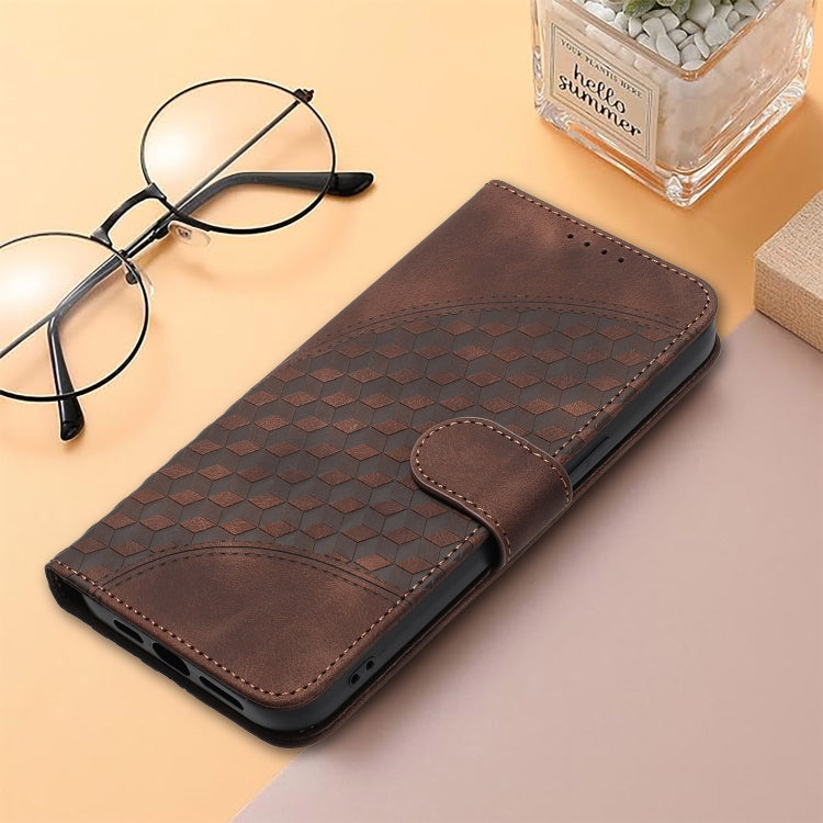 For Xiaomi Redmi K70 YX0060 Elephant Head Embossed Phone Leather Case with Lanyard(Coffee) - K70 Cases by buy2fix | Online Shopping UK | buy2fix