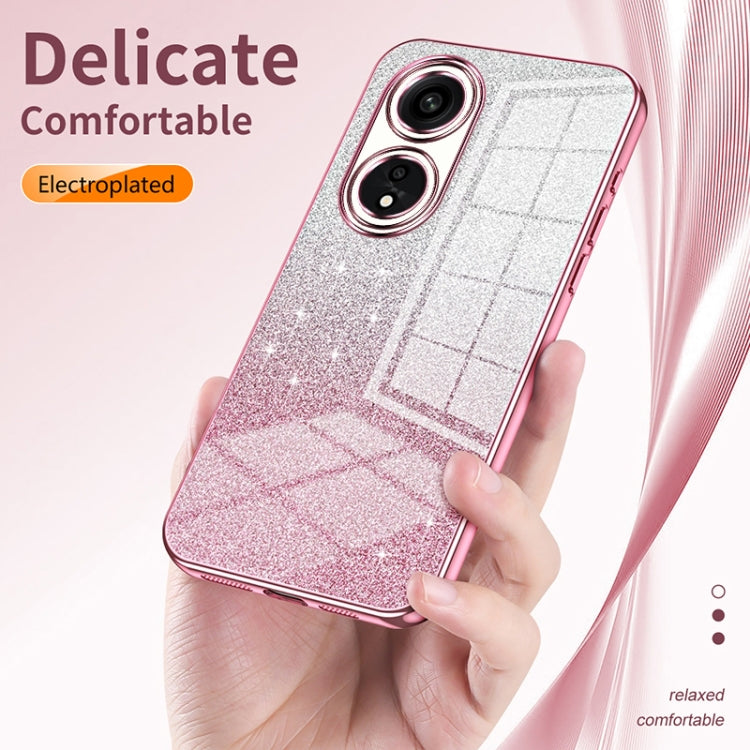 For OPPO A8 / A31 2020 Gradient Glitter Powder Electroplated Phone Case(Pink) - OPPO Cases by buy2fix | Online Shopping UK | buy2fix