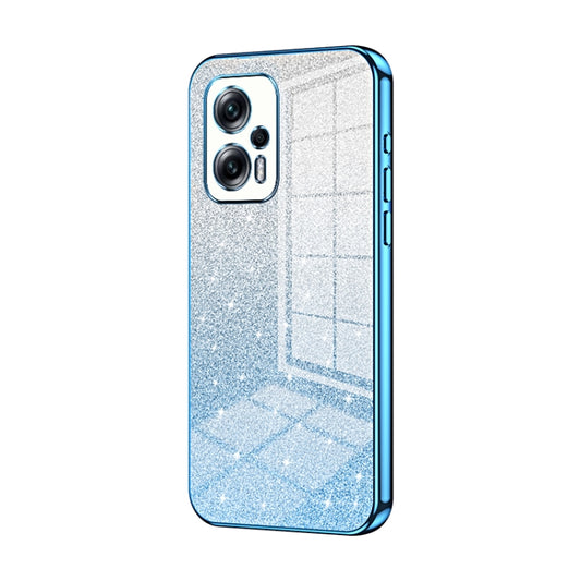 For Xiaomi Redmi Note 11T Pro/Poco X4 GT Gradient Glitter Powder Electroplated Phone Case(Blue) - Xiaomi Cases by buy2fix | Online Shopping UK | buy2fix