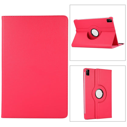 For Lenovo Tab M11 / Xiaoxin Pad 11 2024 360 Degree Rotation Litchi Texture Leather Tablet Case(Rose Red) - Lenovo by buy2fix | Online Shopping UK | buy2fix