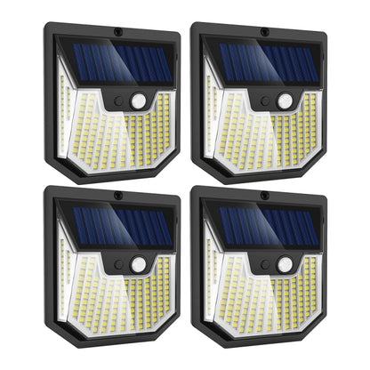 4pcs XY0159 159 LEDs Outdoor Solar Human Body Sensor Courtyard Wall Light - Solar Lights by buy2fix | Online Shopping UK | buy2fix
