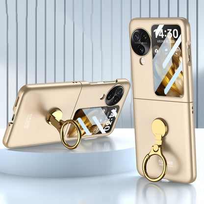 For OPPO Find N3 Flip GKK Ultra-thin Triaxial Ring Holder PC Phone Case(Gold) - Find N3 Flip Cases by GKK | Online Shopping UK | buy2fix