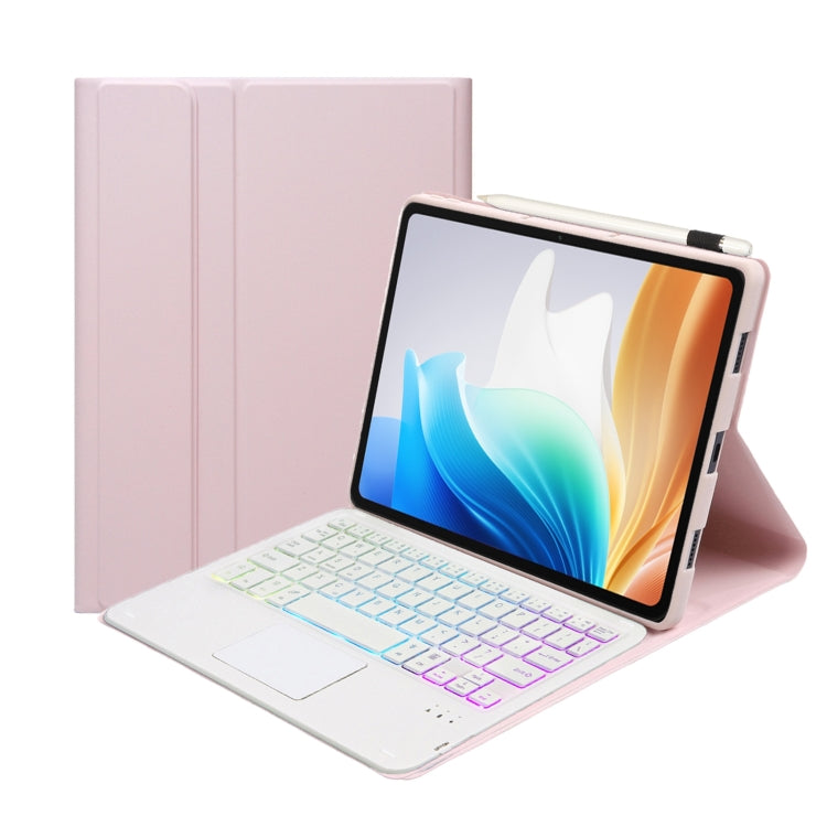 For OPPO Pad Air2 11.4 inch OP14-AS TPU Ultra-thin Detachable Backlight Bluetooth Keyboard Leather Case with Touchpad(Pink) - Others Keyboard by buy2fix | Online Shopping UK | buy2fix