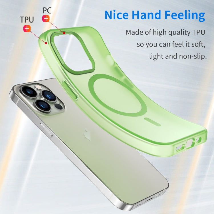 For iPhone 13 Pro MagSafe Frosted Translucent TPU + PC Full Coverage Phone Case(Green) - iPhone 13 Pro Cases by buy2fix | Online Shopping UK | buy2fix