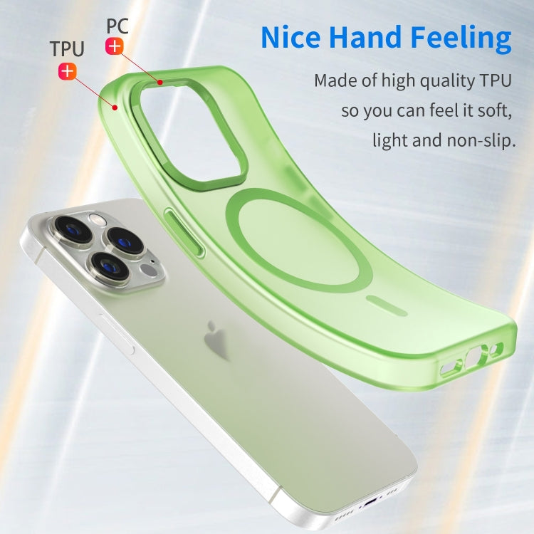 For iPhone 16 Pro MagSafe Frosted Translucent TPU + PC Full Coverage Phone Case(Green) - iPhone 16 Pro Cases by buy2fix | Online Shopping UK | buy2fix