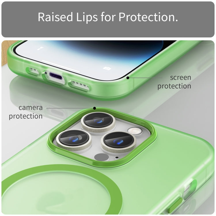 For iPhone 16 Pro Max MagSafe Frosted Translucent TPU + PC Full Coverage Phone Case(Green) - iPhone 16 Pro Max Cases by buy2fix | Online Shopping UK | buy2fix