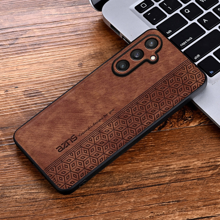 For Samsung Galaxy S24+ 5G AZNS 3D Embossed Skin Feel Phone Case(Brown) - Galaxy S24+ 5G Cases by AZNS | Online Shopping UK | buy2fix