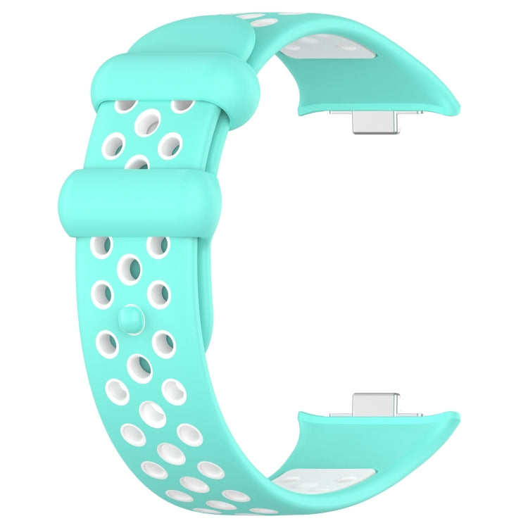 For Redmi Watch 4 Two Color Silicone Sports Watch Band(Teal White) - Watch Bands by buy2fix | Online Shopping UK | buy2fix